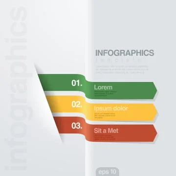 Infographics vector design template. creative ribbon style. Stock Illustration