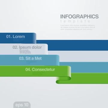 Infographics vector design template. ribbon charts. useful for business Illustrazione stock