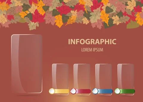 Infographics vector with glass rectangles イラスト素材