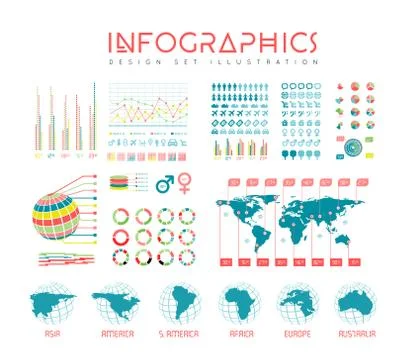 Infographics vector set illustration Stock Illustration