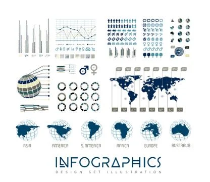 Infographics vector set illustration Stock Illustration