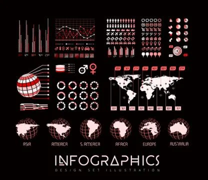 Infographics vector set illustration Stock Illustration