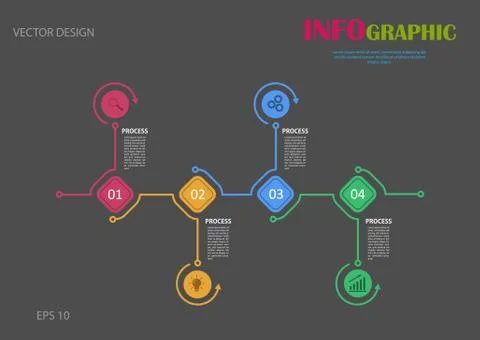 Infographics. Vector template of four stages. For web page design, charts, gr Stock Illustration