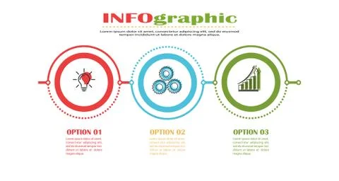 Infographics. Vector template of three stages. For web page design, charts, g Stock Illustration
