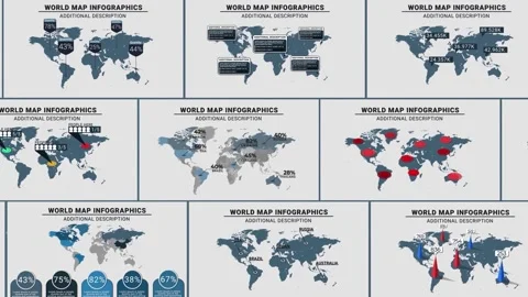 Infographics World Map Stock After Effects