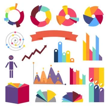 Infographs. Infographic charts elements collection. Financial analysis data Illustrazione stock