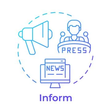 Inform blue gradient concept icon Illustrazione stock
