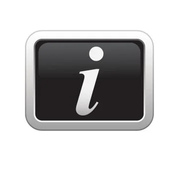 Inform icon on black silver button Illustrazione stock