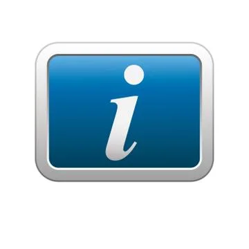 Inform icon on blue with silver rectangle Illustrazione stock