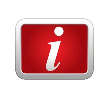 Inform icon on red silver button Stock Illustration