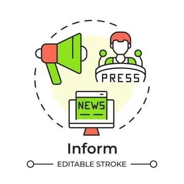 Inform multi color concept icon Stock Illustration