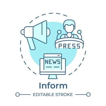 Inform soft blue concept icon Stock Illustration