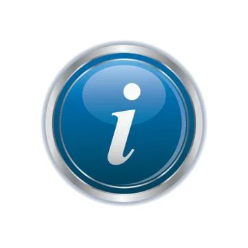 Inform symbol on blue silver button Stock Illustration