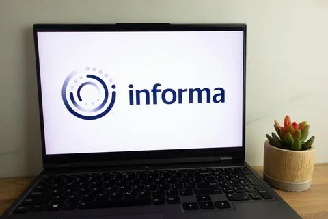 Informa PLC logo on laptop Stock Photos
