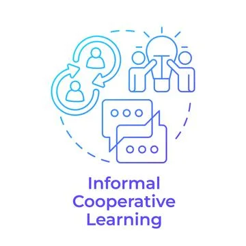 Informal cooperative learning blue gradient concept icon Stock Illustration
