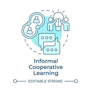 Informal cooperative learning soft blue concept icon Illustrazione stock