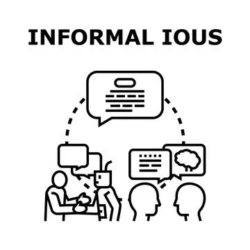 Informal iou concept developing agreement between human and robot Stock Illustration