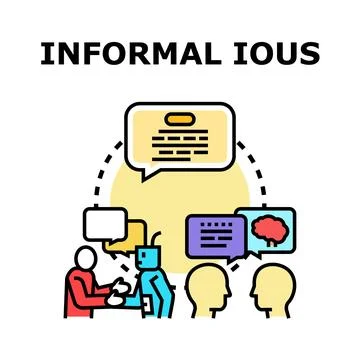 Informal iou concept developing agreement between human and robot Stock Illustration