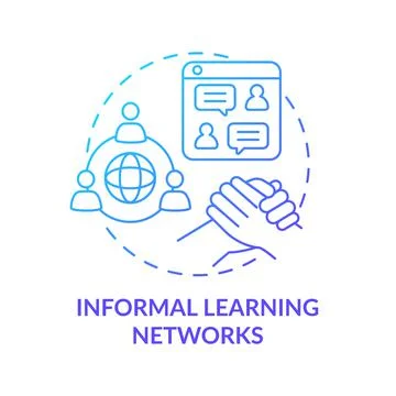 Informal learning networks blue gradient concept icon Stock Illustration