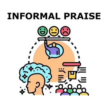 Informal praise concept identifying positive feedback for work Stock Illustration