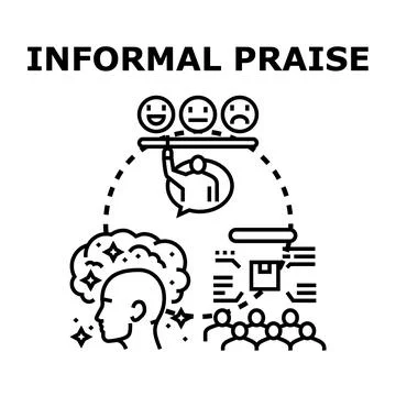 Informal praise concept identifying positive feedback for work Stock Illustration