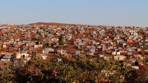 Informal settlement on a hill Stock Footage 78488344