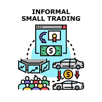 Informal small trading activity and peer to peer transactions Ilustração Stock