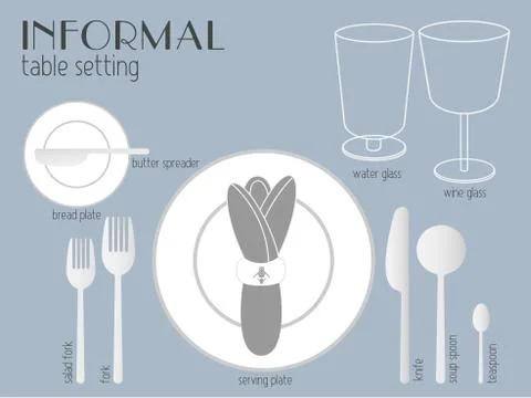INFORMAL TABLE SETTING Stock Illustration