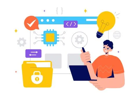 Informatics Vector Illustration featuring Logistics and Supply Chain Manage.. Stock Illustration