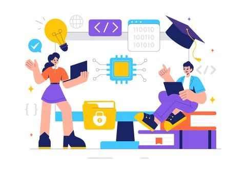 Informatics Vector Illustration featuring Logistics and Supply Chain Manage.. イラスト素材