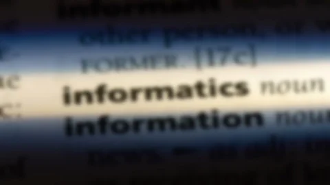Informatics word in a dictionary. Stock Footage 99561239