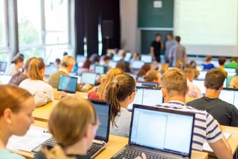 Informatics workshop at university. Informatics workshop at university. Re... Stockfoto's