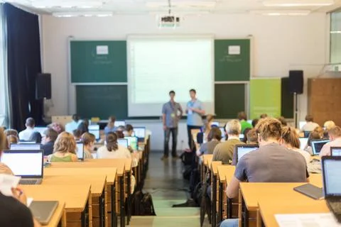 Informatics workshop at university. Informatics workshop at university. Re... Stockfoto's
