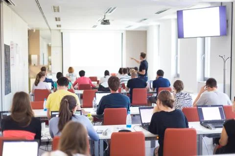 Informatics workshop at university. Stock Photos