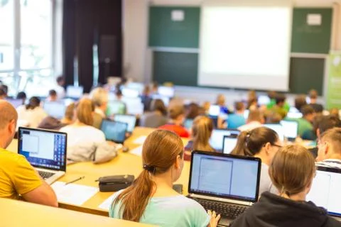 Informatics workshop at university. Foto stock