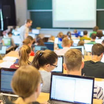 Informatics workshop at university. Foto stock