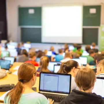 Informatics workshop at university. Foto stock