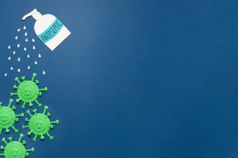 Information about the importance of using antiseptic. Coronavirus, Copy space Stock Photos