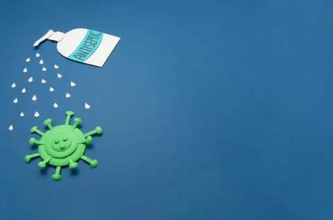 Information about the importance of using antiseptic. Coronavirus, Copy space Stock Photos