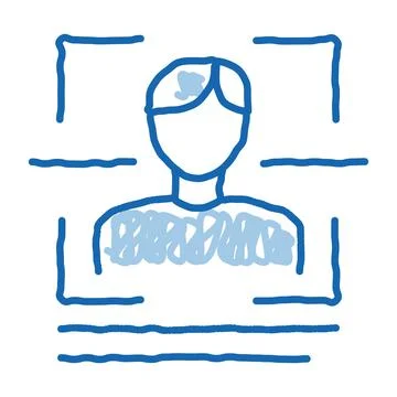 Information About Person When Scanning doodle icon hand drawn illustration Stock Illustration