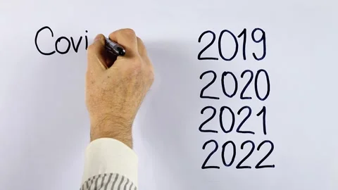 Information about the variants of  coronovirus SARS-CoV-2 by year on the white b Stock Footage 168978059
