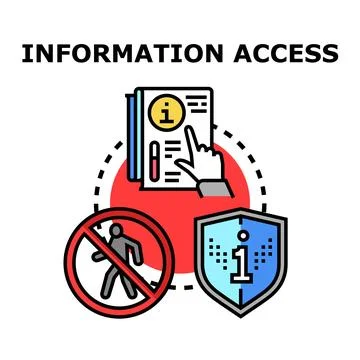 Information access concept with protecting data and restricted entry Stock Illustration
