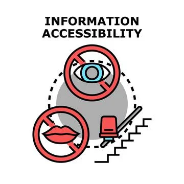 Information accessibility concept with inclusive design support Stock Illustration