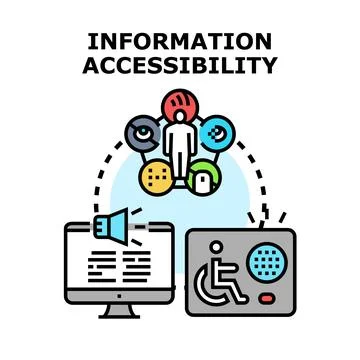 Information accessibility concept reaching user needs illustration Stock Illustration