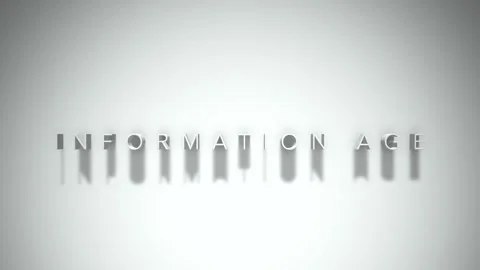 INFORMATION AGE 3D title animation with shadows on a white background Vídeos de archivo 296785552