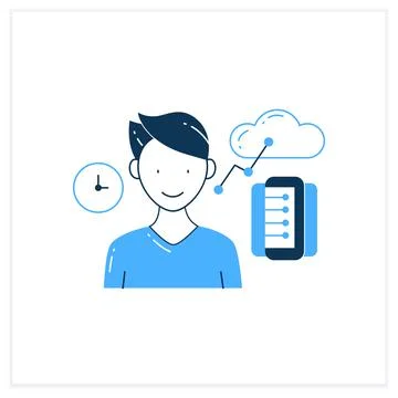 Information age flat icon Illustrazione stock