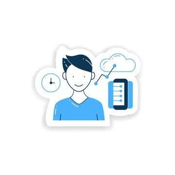 Information age sticker Stock Illustration