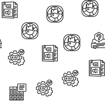 Information And Client Supporting Vector Seamless Pattern Illustrazione stock