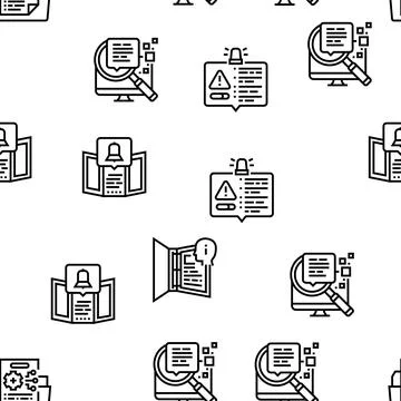 Information And Client Supporting Vector Seamless Pattern Illustrazione stock