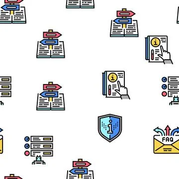 Information And Client Supporting Vector Seamless Pattern Illustrazione stock